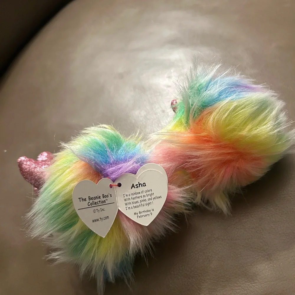 BEANIE BOOS ASHA THE COLORFUL OSTRICH 8 INCH PLUSH